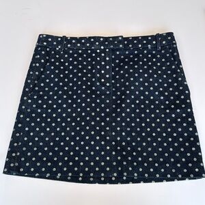 J Crew Polka Dot Denim Skirt. Size 4.